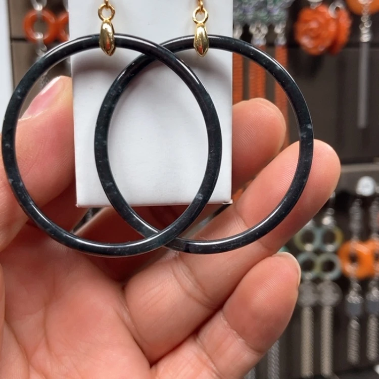 【闪购商品】翡翠耳饰银S925镶嵌耳饰