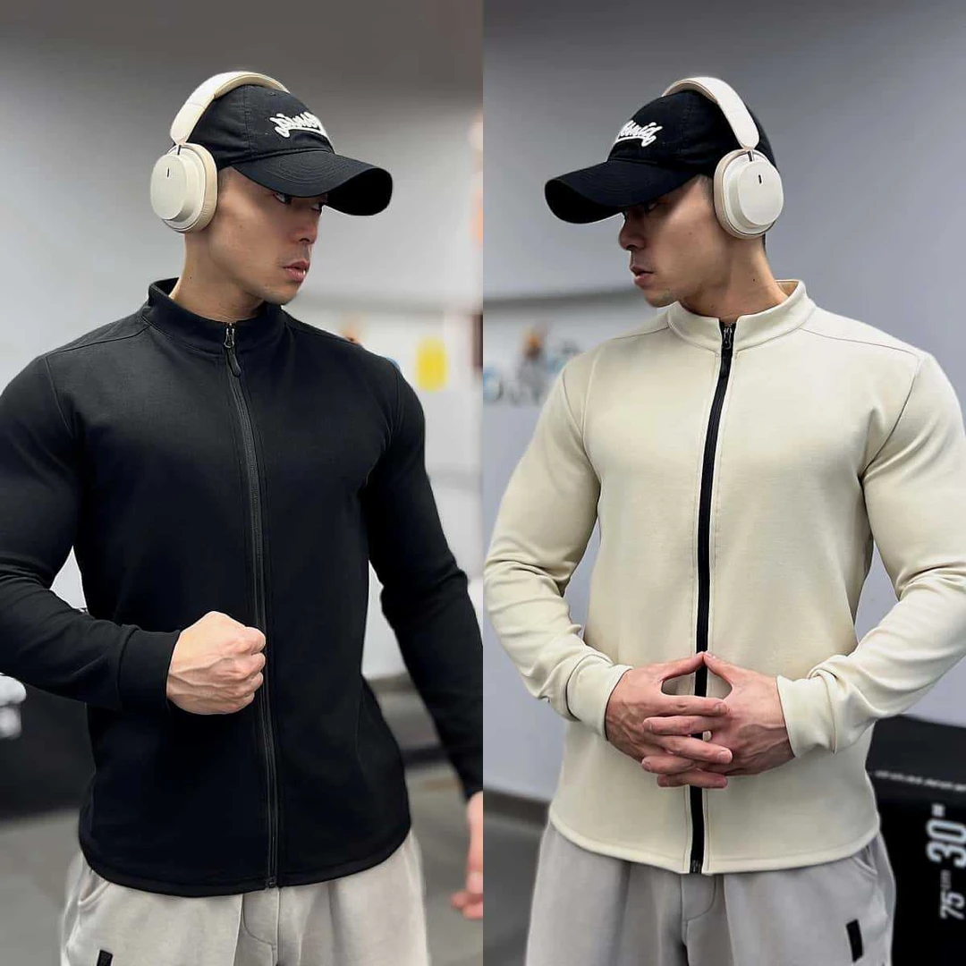 2024冬季双面德绒夹克男外套全拉链立领户外休闲健身训练正肩长袖