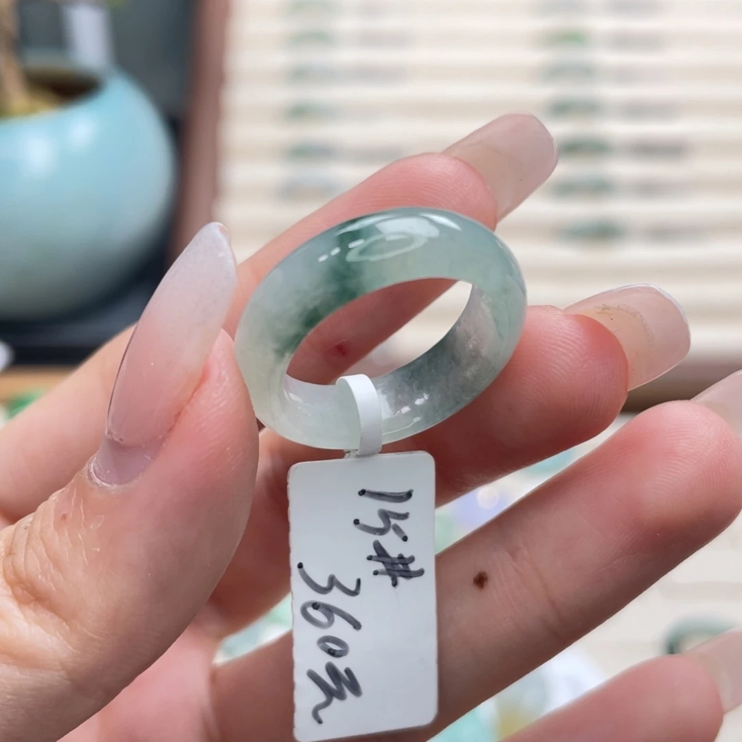 翡翠未镶嵌戒圈a38港圈15冰飘花