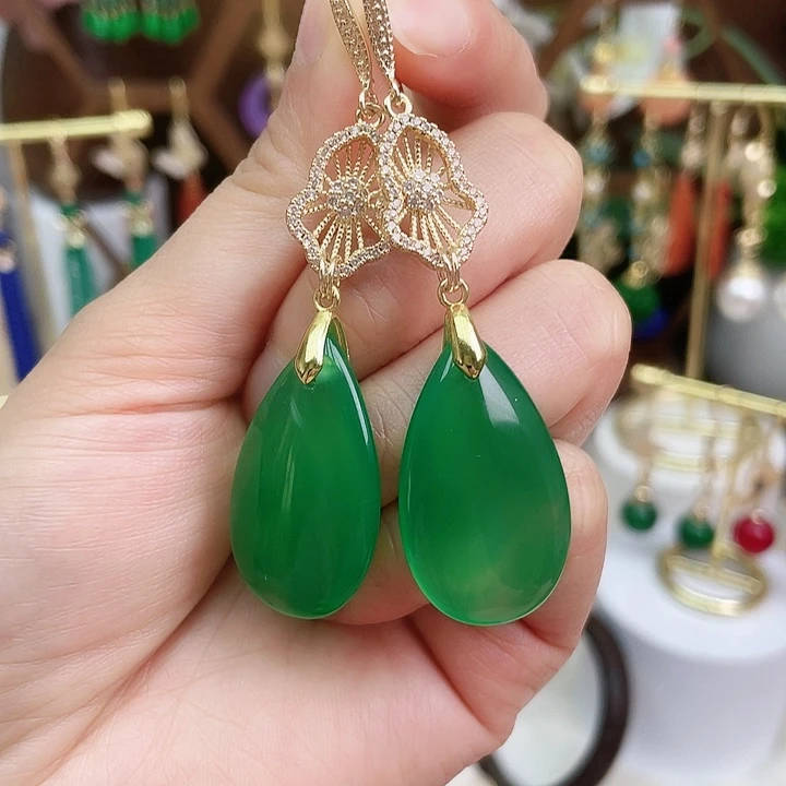 玛瑙/玉髓耳钉合金