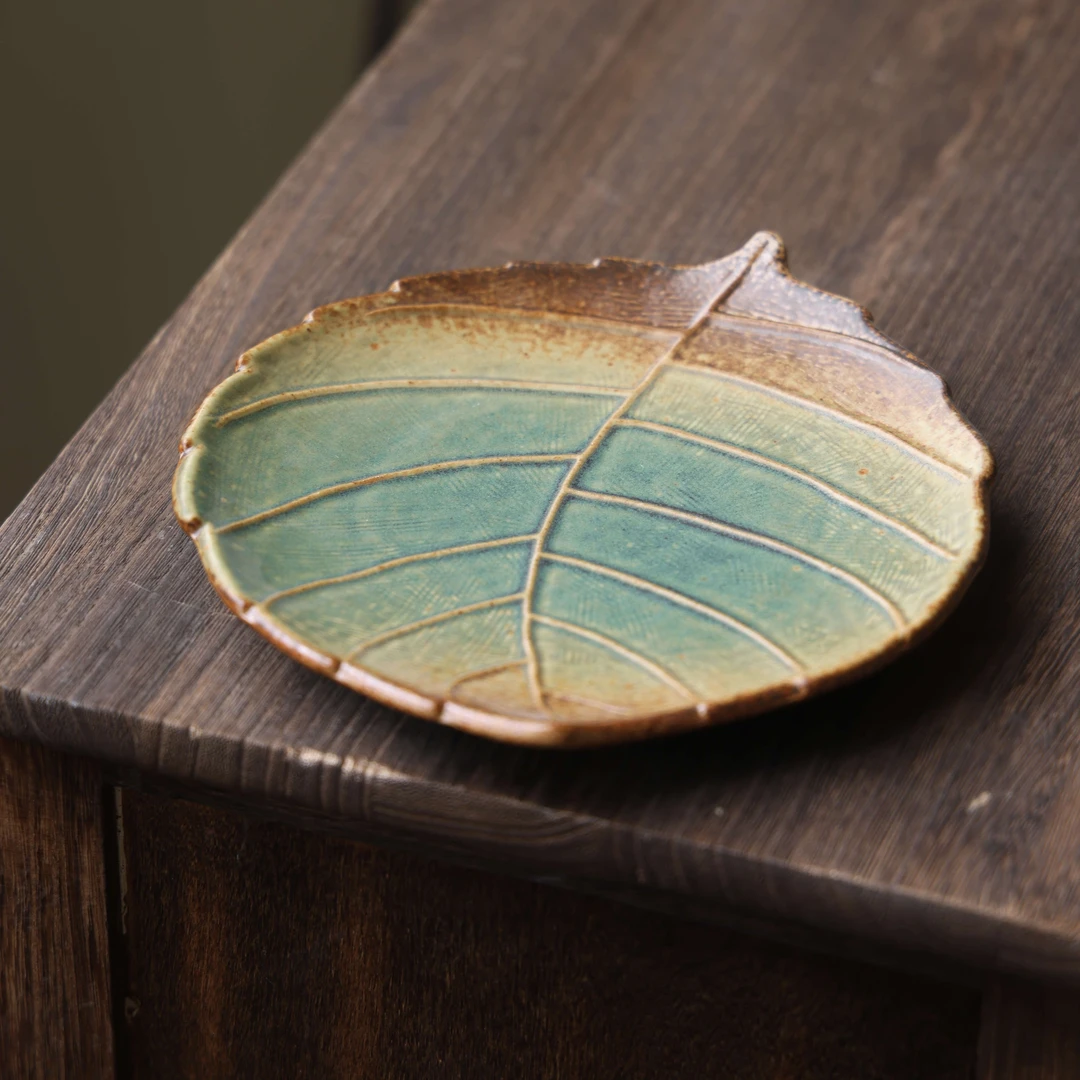 树叶盘绿色 19CM*2.5CM CSP014 FL