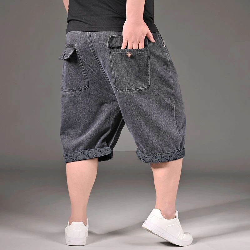 2024夏季新款加肥加大码男士牛仔短裤胖子宽松潮流五分裤休闲中裤