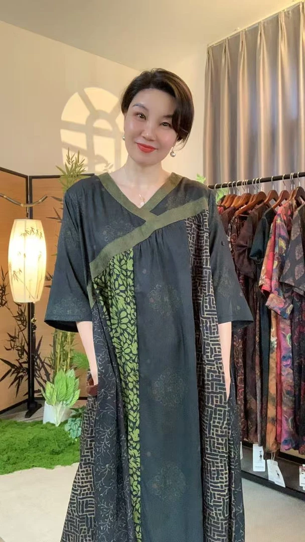 夏季民族风印花大版时尚宽松连衣裙2310-2