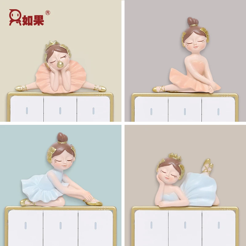 ROOGO/如果3D立体开关装饰保护套芭蕾舞卧室开关贴墙贴插座装饰