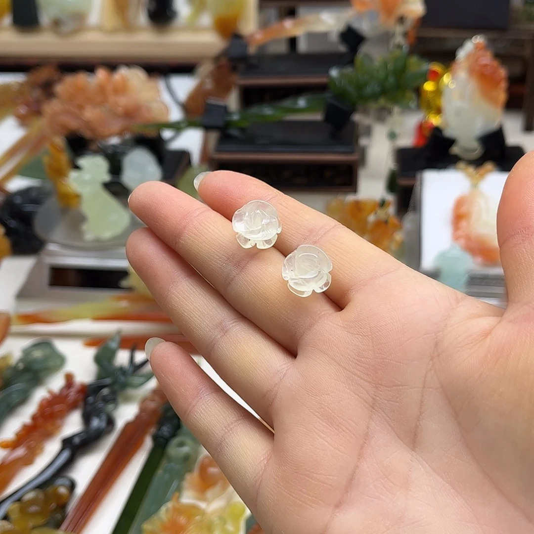 蛇纹石玉未镶嵌岫玉发簪坦*