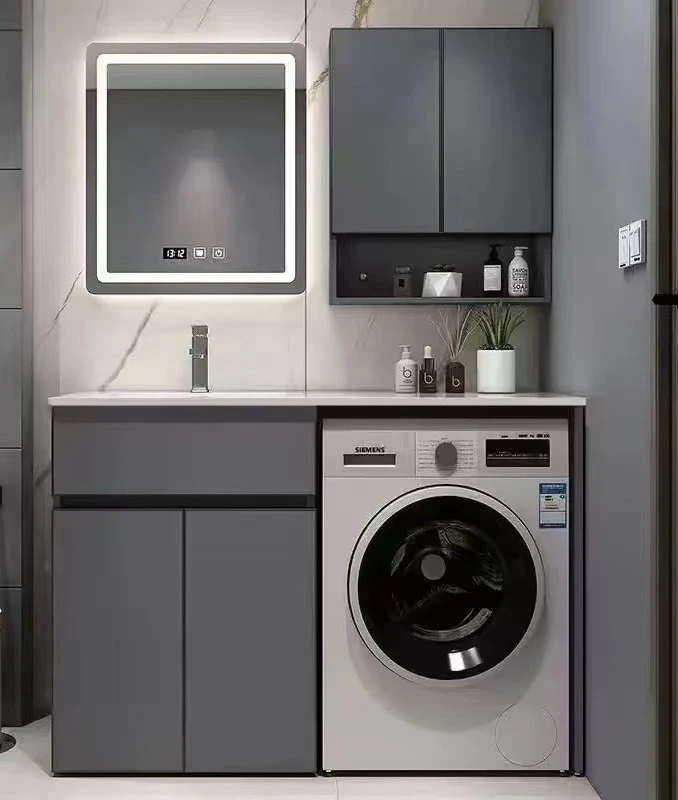 亦心语四层全铝阳台洗衣机一体柜组合带搓板全铝洗衣槽洗手池伴侣