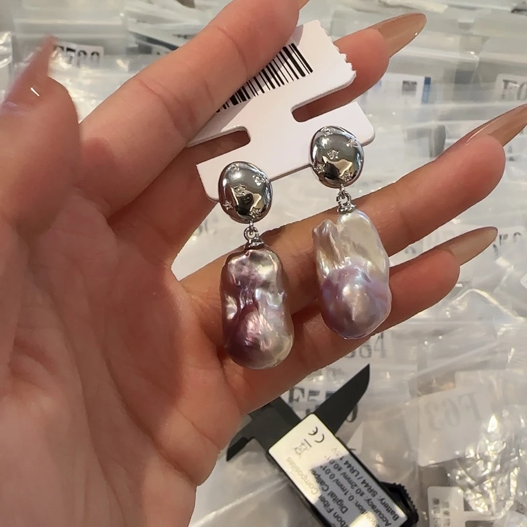 淡水珍珠耳饰合金