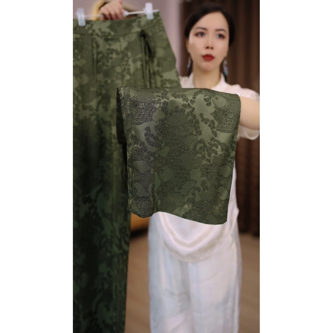 墨玉青影新中式气质百搭直筒裤（WL04/鲤雨/芝/妮)