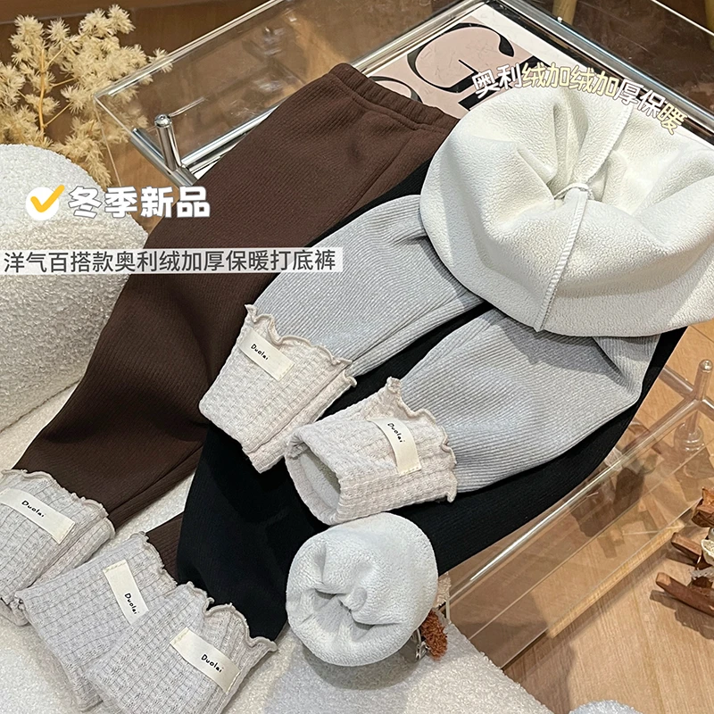 秋冬加绒加厚女童6-12岁打底潮款裤子女宝宝洋气打底裤儿童童装