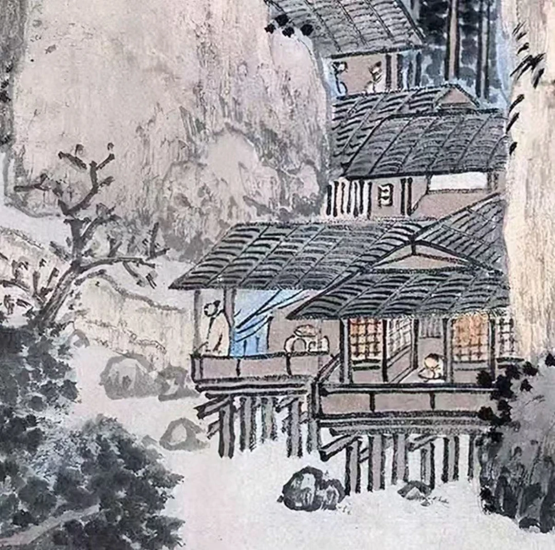 明.沈周《吴中山水》卷轴客厅茶室书房办公室馆藏级艺术微喷工艺