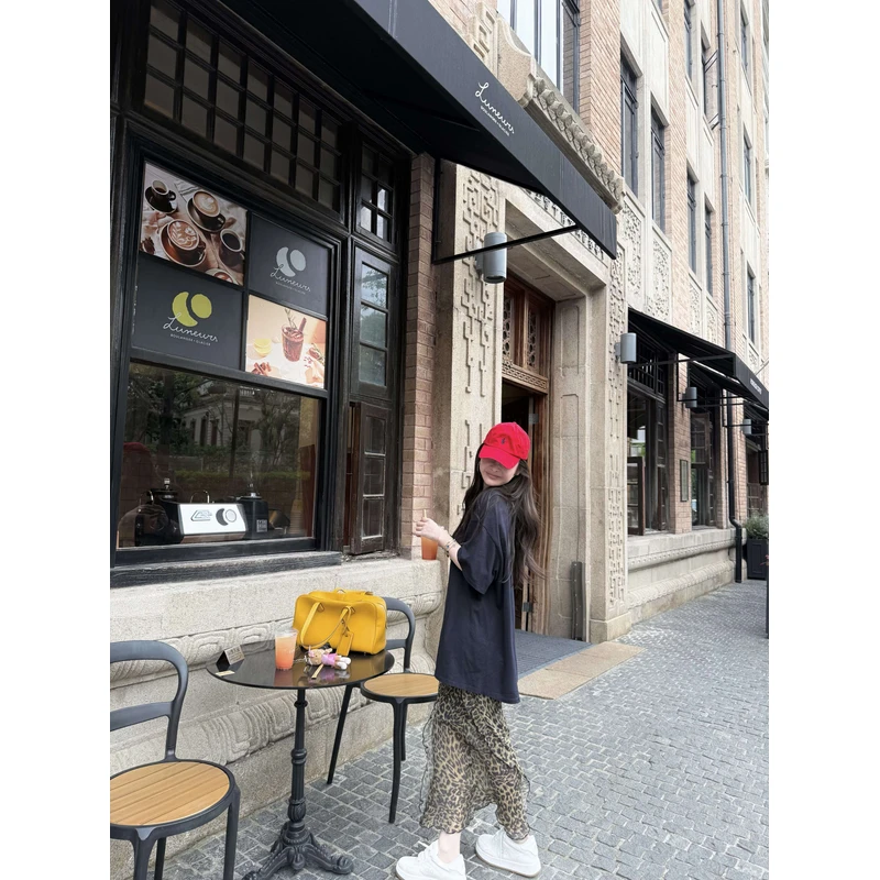 tingtings【复古回潮】豹纹半身裙女宽松垂感中长裙