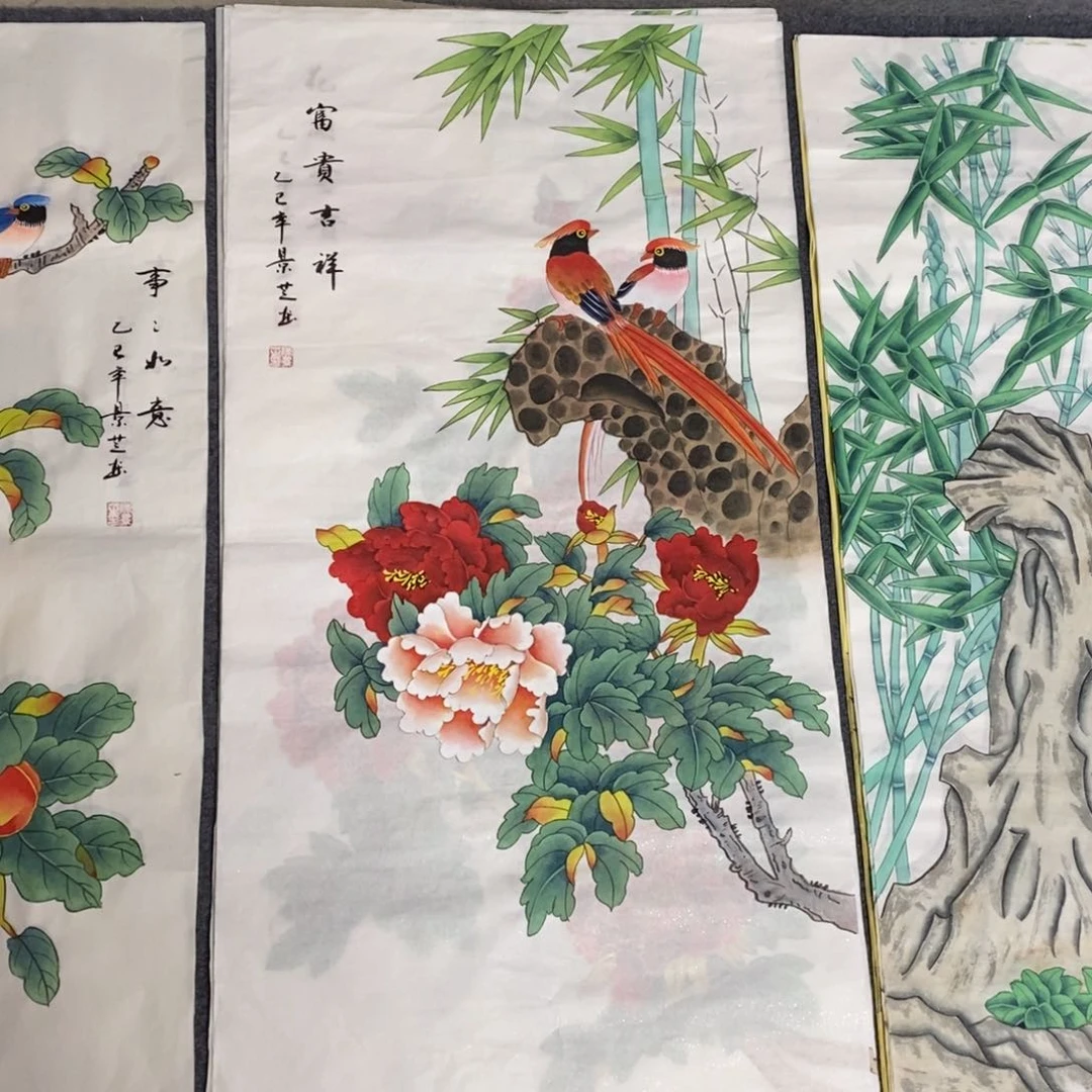 国画尺寸100✖️50三尺工笔手绘画