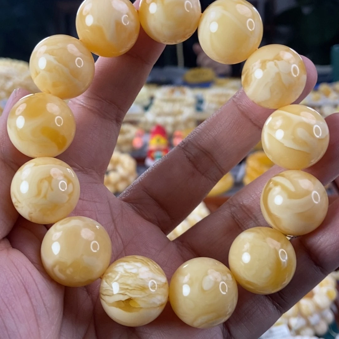 琥珀珠宝奇石未镶嵌20妖花串60.85