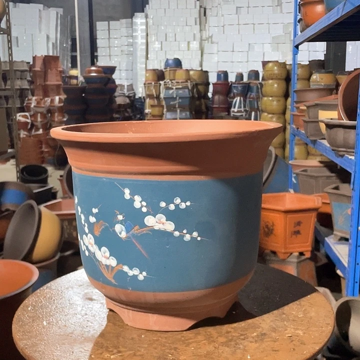 蓝色点彩金钟大号