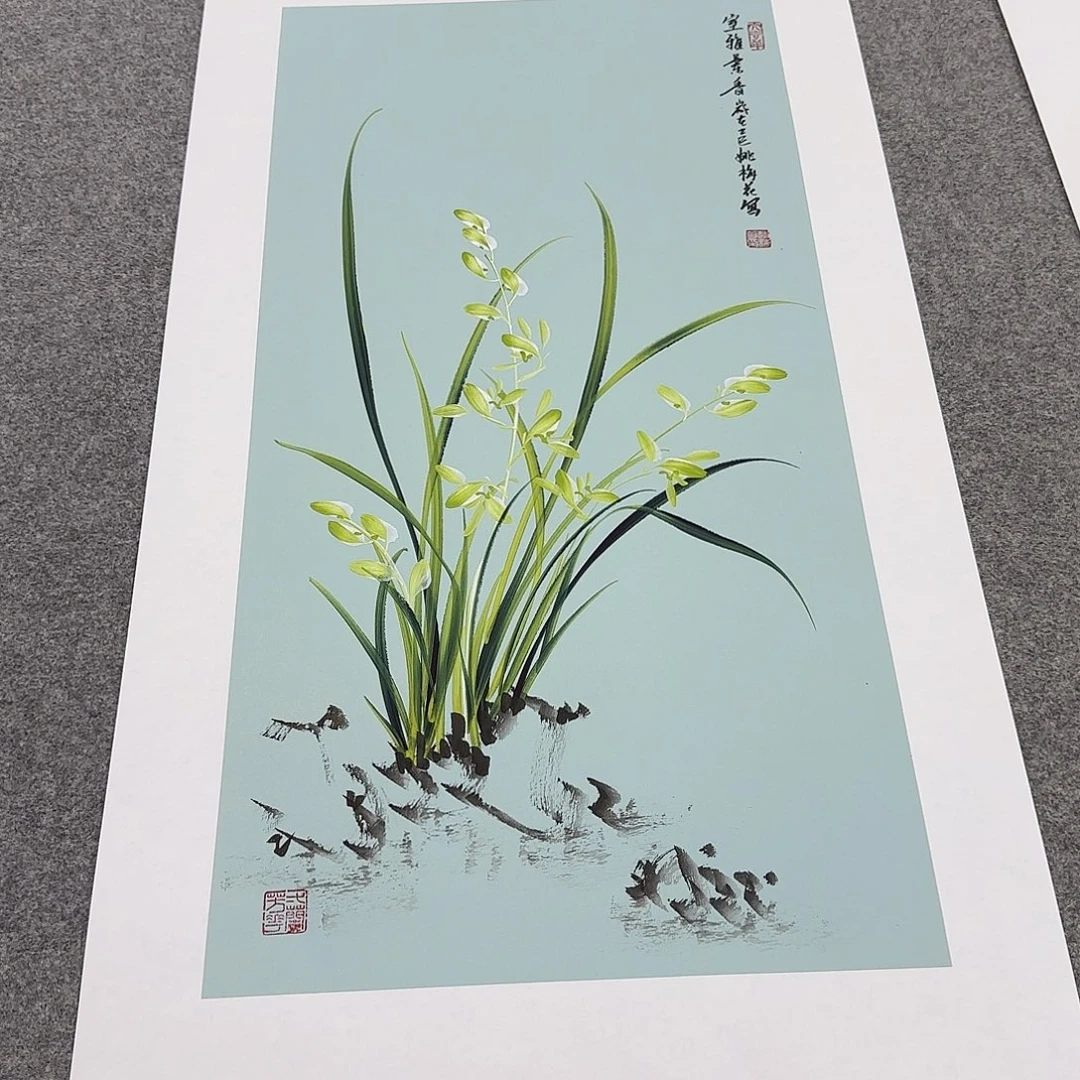 国画国画立体兰花作品
