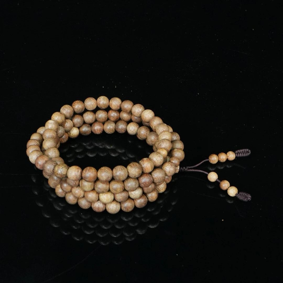 A6294 东马来西亚沉香金丝结念珠 0.77cm 15.74g