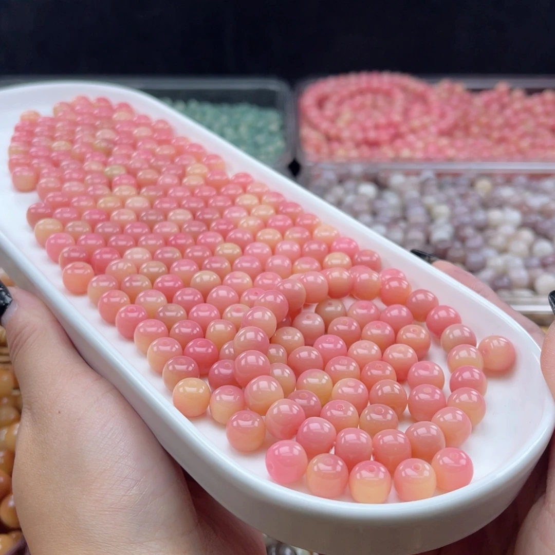 白玉菩提吊坠q10mm110颗。桃花渡