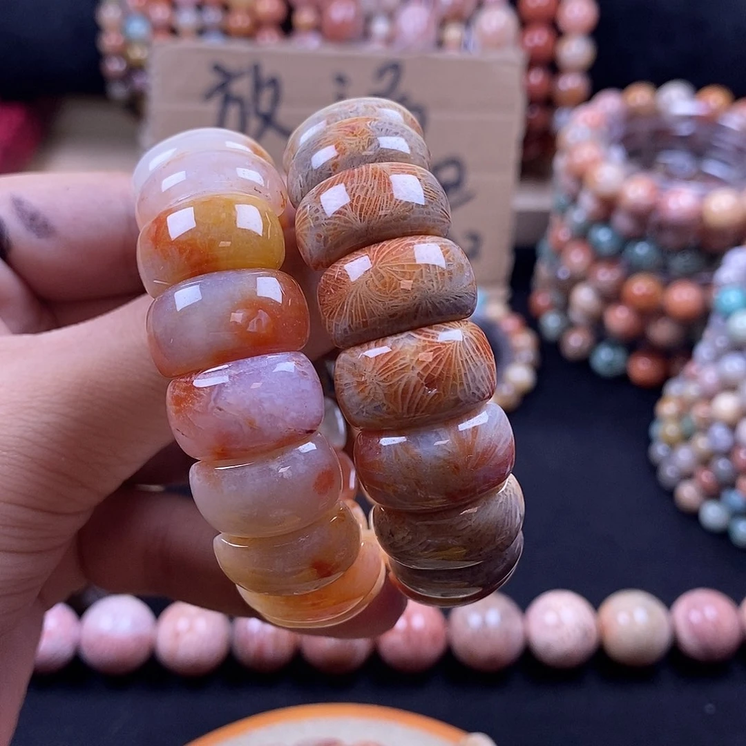 硅化珊瑚（珊瑚玉）手牌未镶嵌冷*