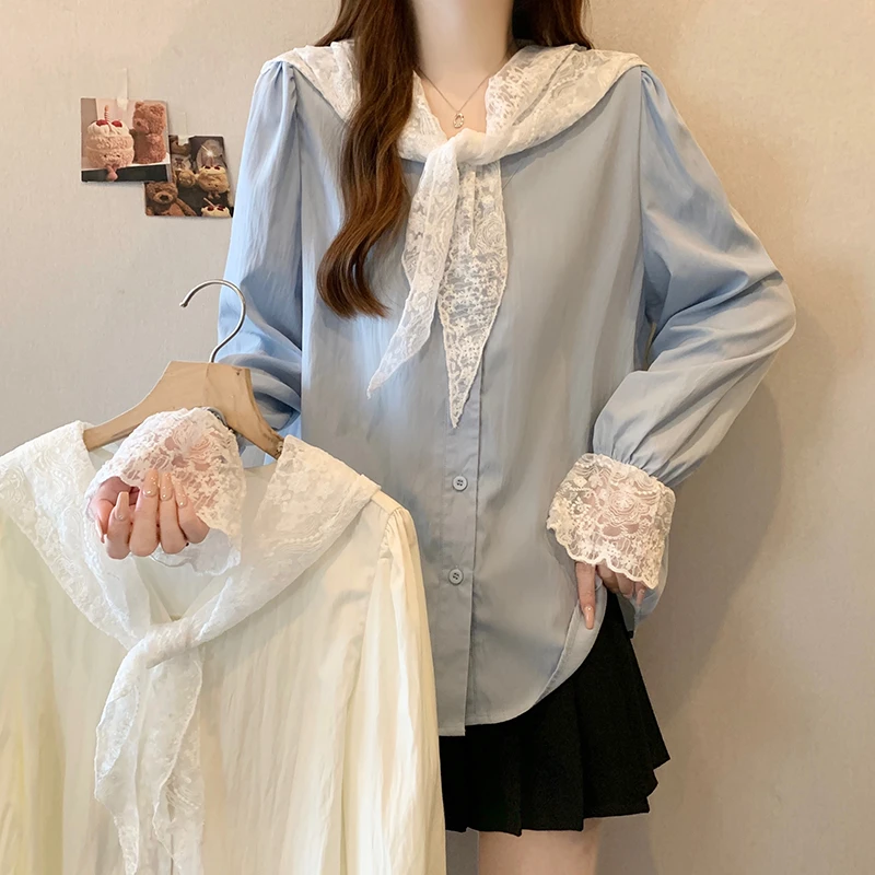 2025春装新款胖mm大码女高级感蕾丝披肩小衫上衣春游出行衣服衬衫