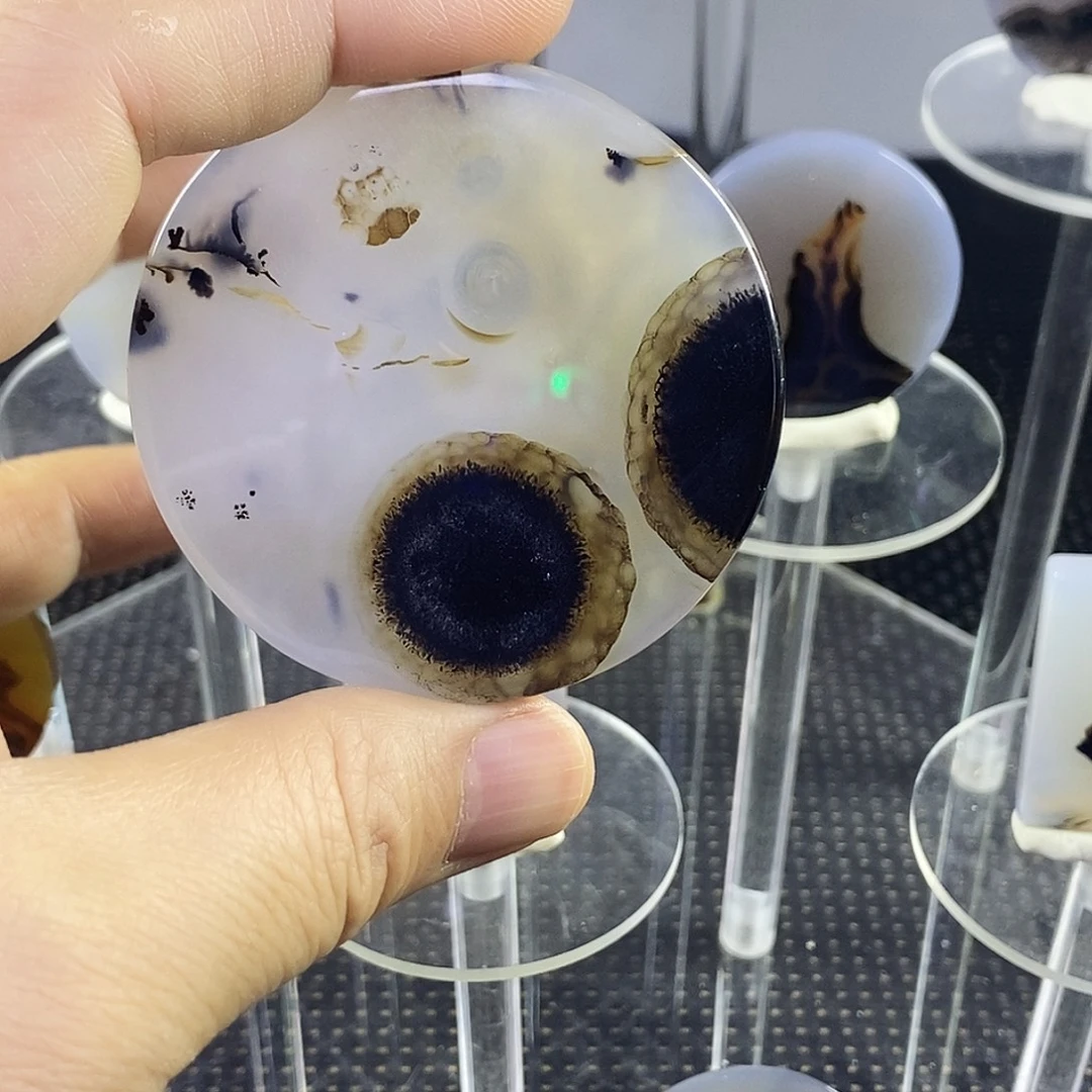 合成碳硅石非金属时尚图纹画面石饰品