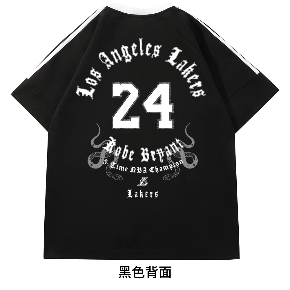 阿叽阿咗【蛇年科比】短袖重磅T恤宽松运动复古美式球衣投篮服
