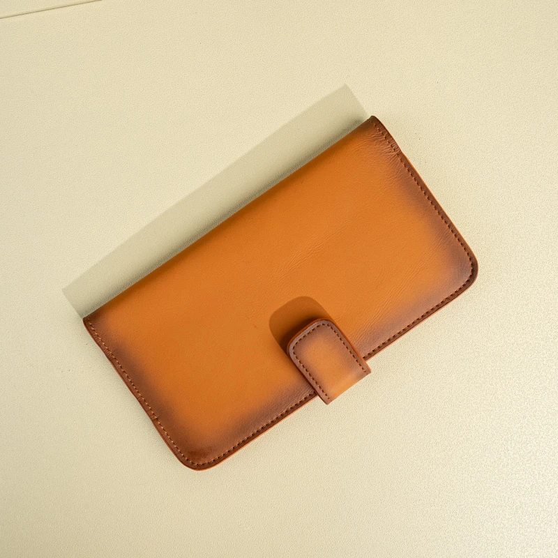 【鹿小墨】男士手包头层牛皮长款多功能手机包真皮卡包-QT077