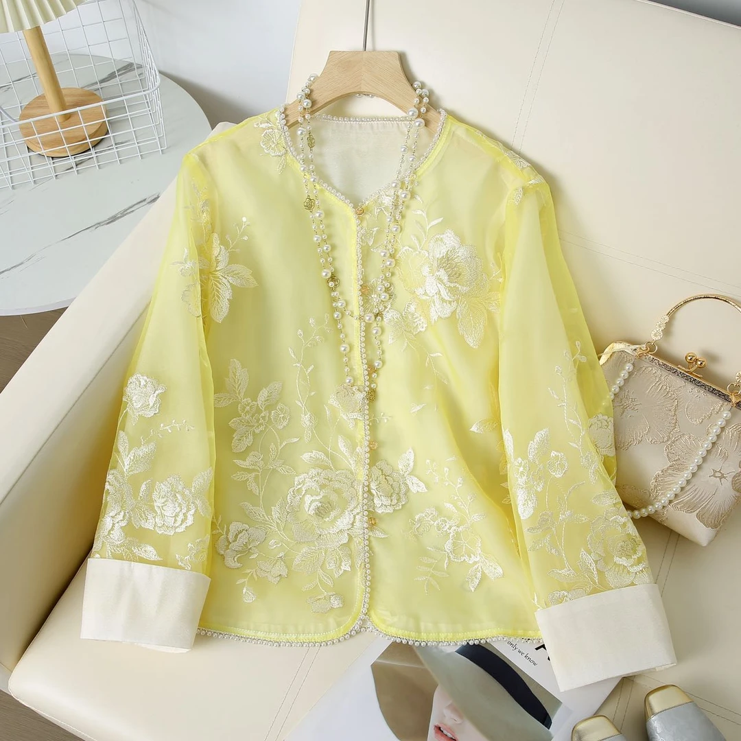 新中式国风重工刺绣外套女防晒春夏季新款气质时尚洋气国风上衣