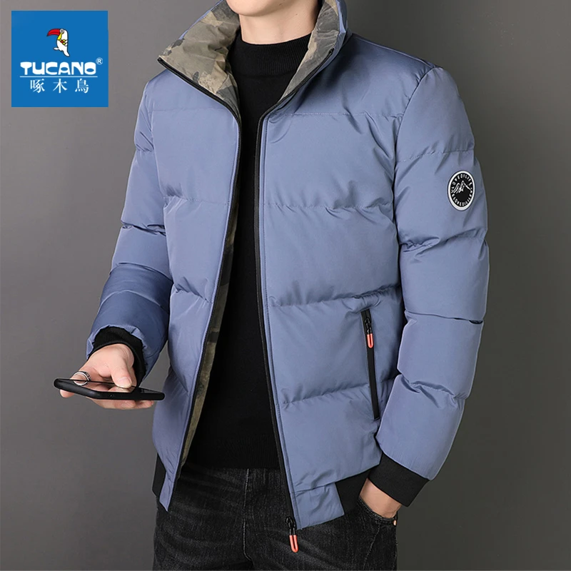 啄木鸟秋冬季新款棉衣男士修身棉服加厚棉袄子面包服保暖立领外套