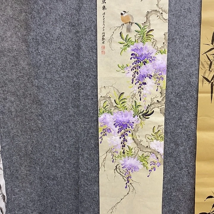 水***穿竖款新中式装饰画