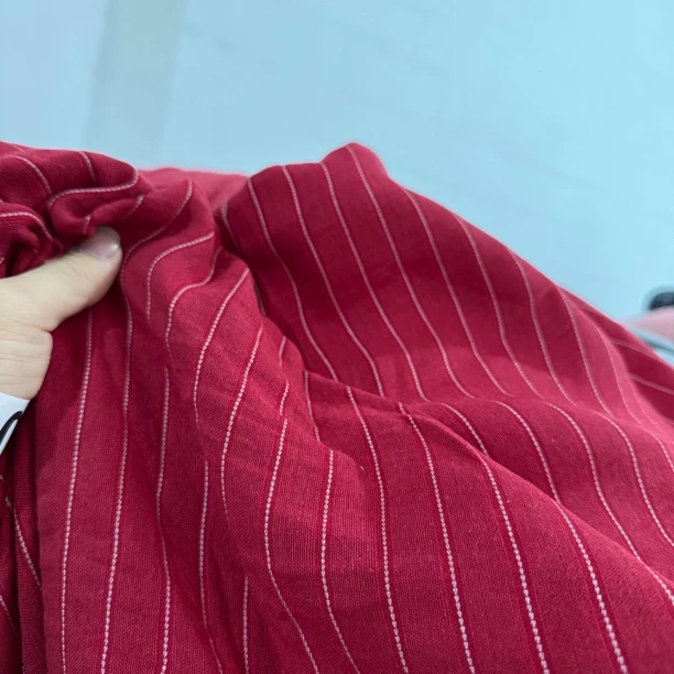 07 纯植物高含量色织条纹“双层亚麻棉”面料3米价