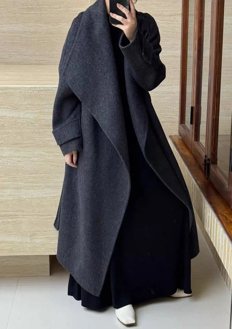 童童推荐2025春季新款大牌时尚大牌洋气网红长款双面羊毛大衣外套