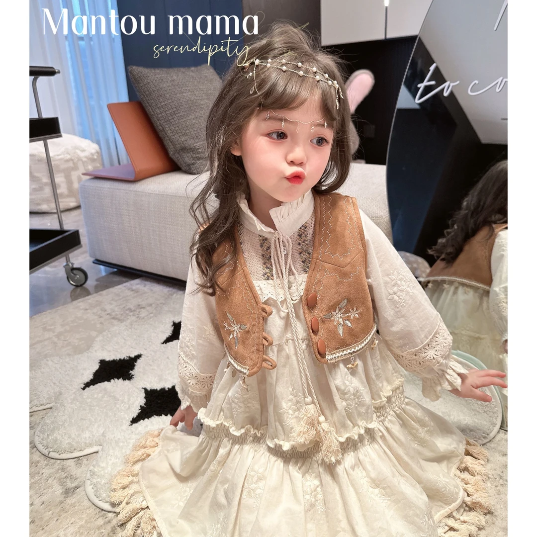 【】【波西米亚】【现货】度假大摆裙民族风连衣裙春秋季女童部落