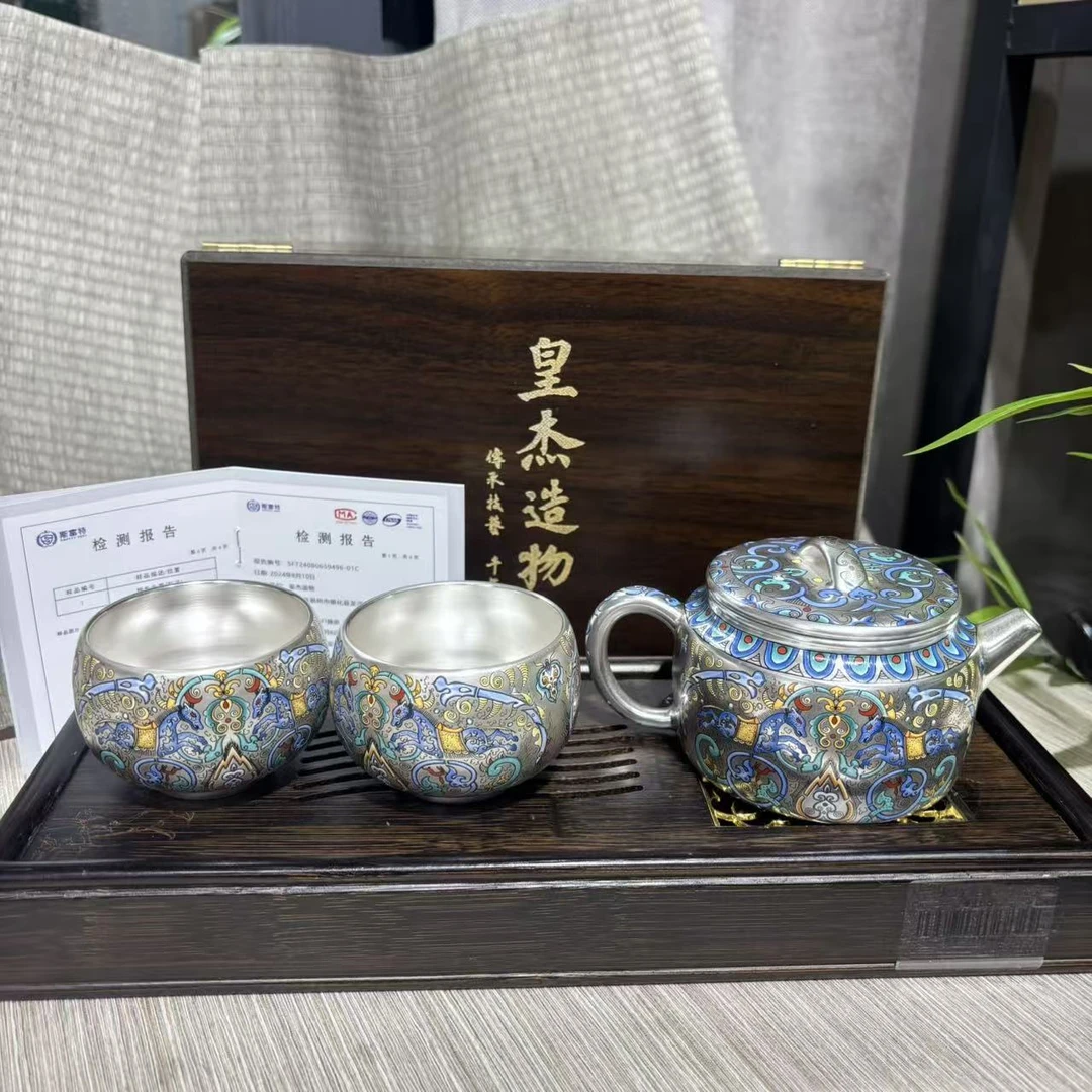 【中国邮政专属链接】马到成功鎏银茶壶加茶盘6243+jz120