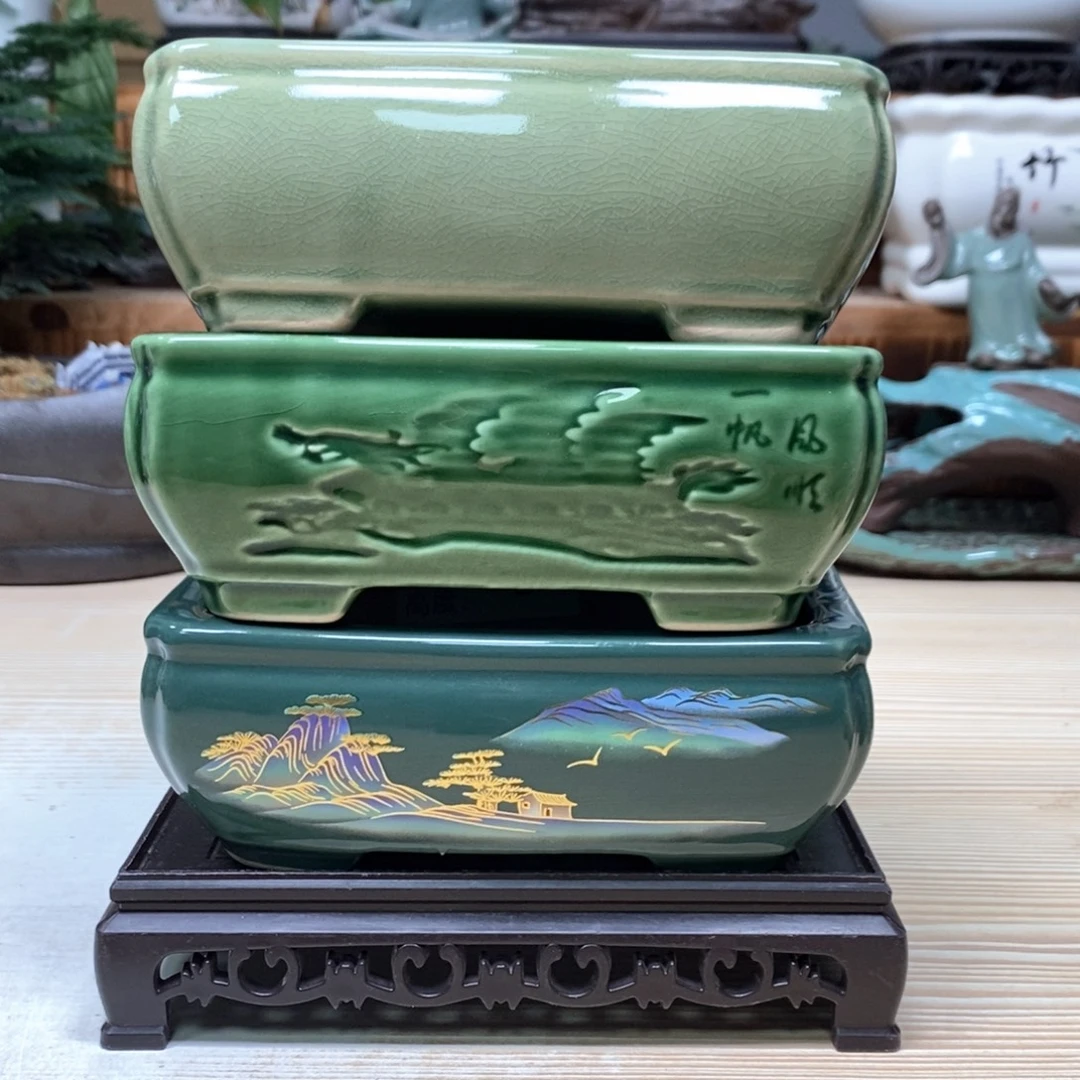 紫砂花盆陶瓷艺术花盆陶瓷