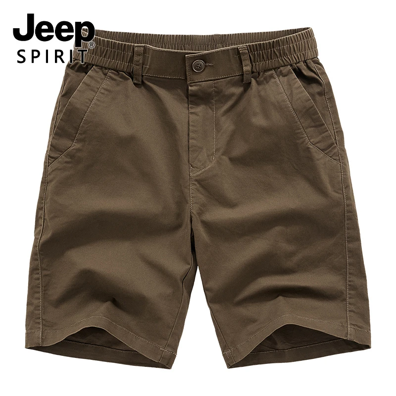 Jeep吉普夏季休闲短裤男士新款宽松直筒五分裤纯棉休闲裤大码中裤