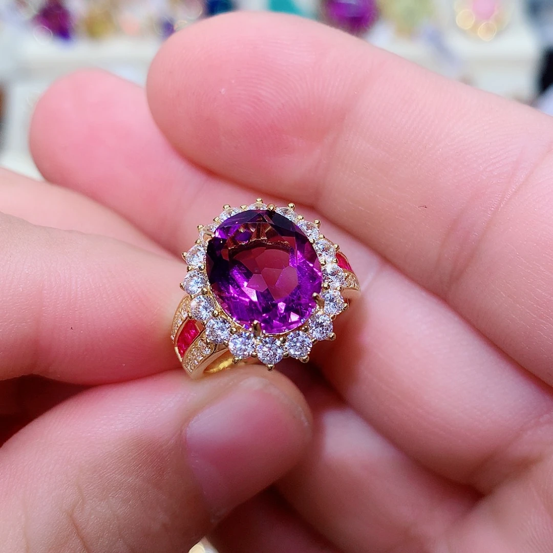 银S925镶嵌戒指水晶