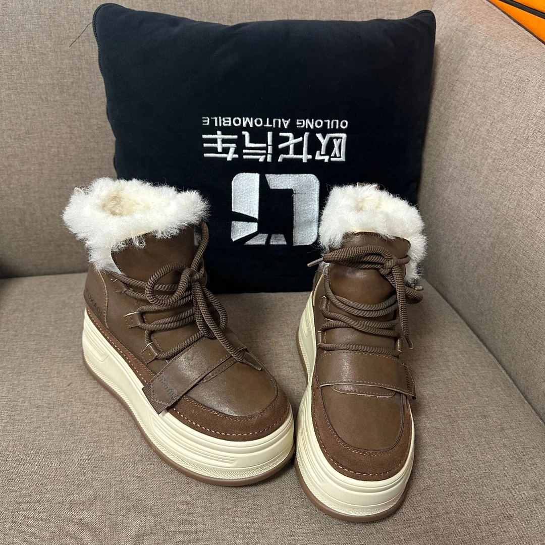 清仓女鞋2025秋冬百搭舒适新款厚底增高7厘米跟高