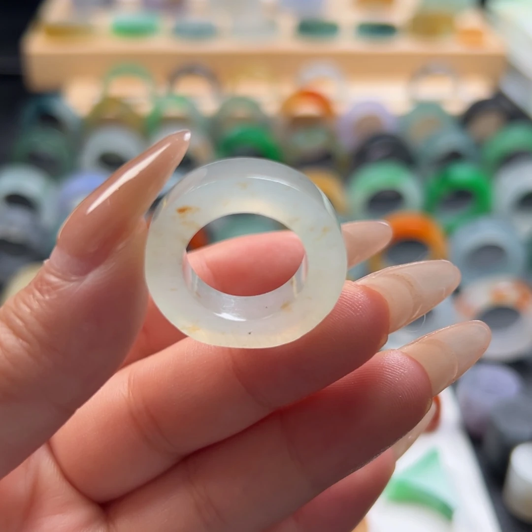 定制翡翠未镶嵌冰透雪梨洒金12-19