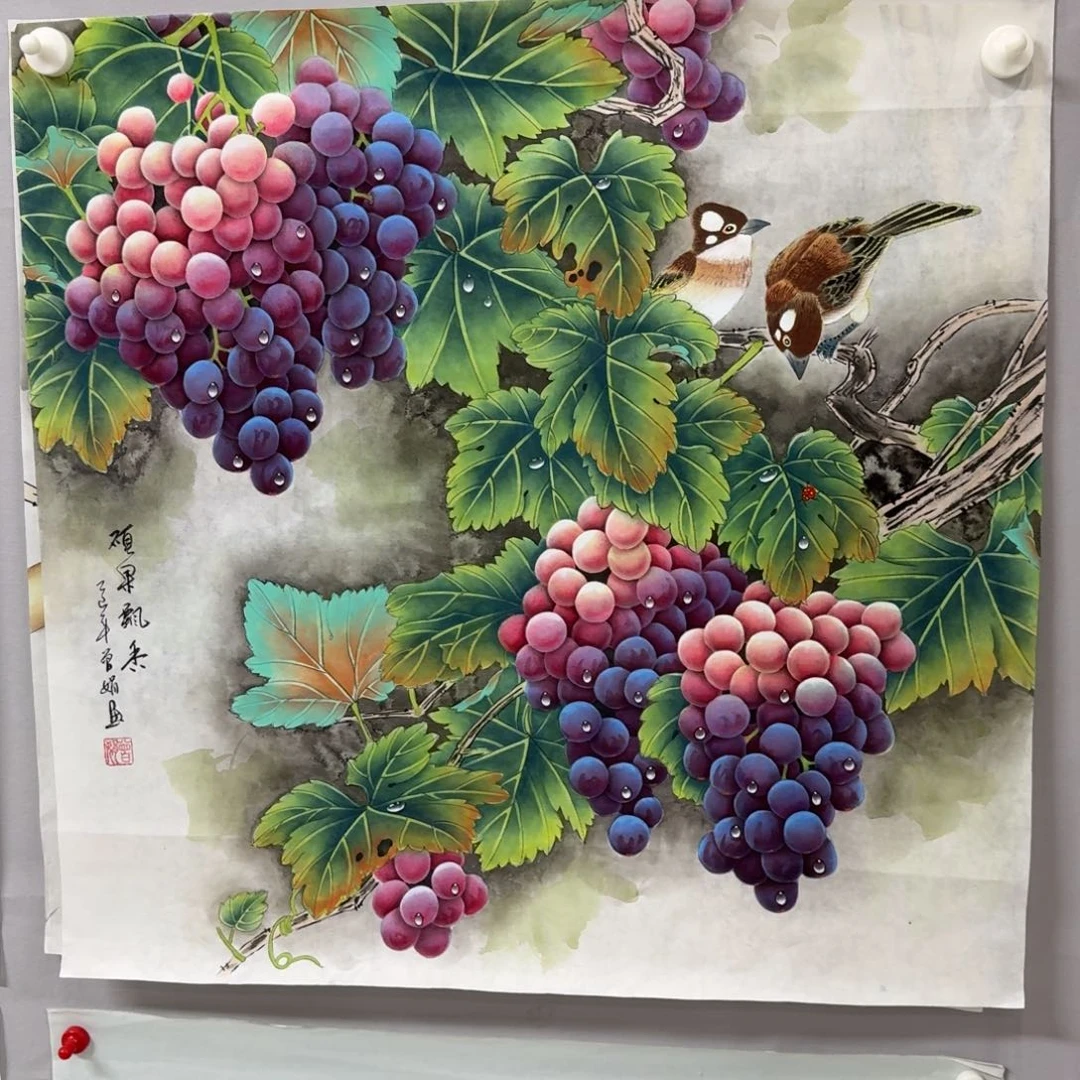 董***董国画四尺斗方70X70纯手绘作品