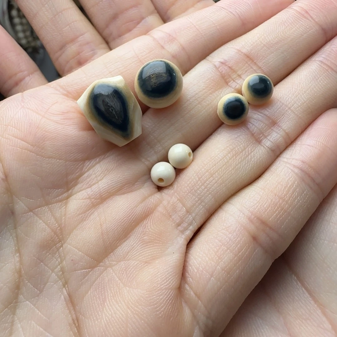 用***3其他猛犸象牙天然保真猛犸牙三通弹珠配饰一套
