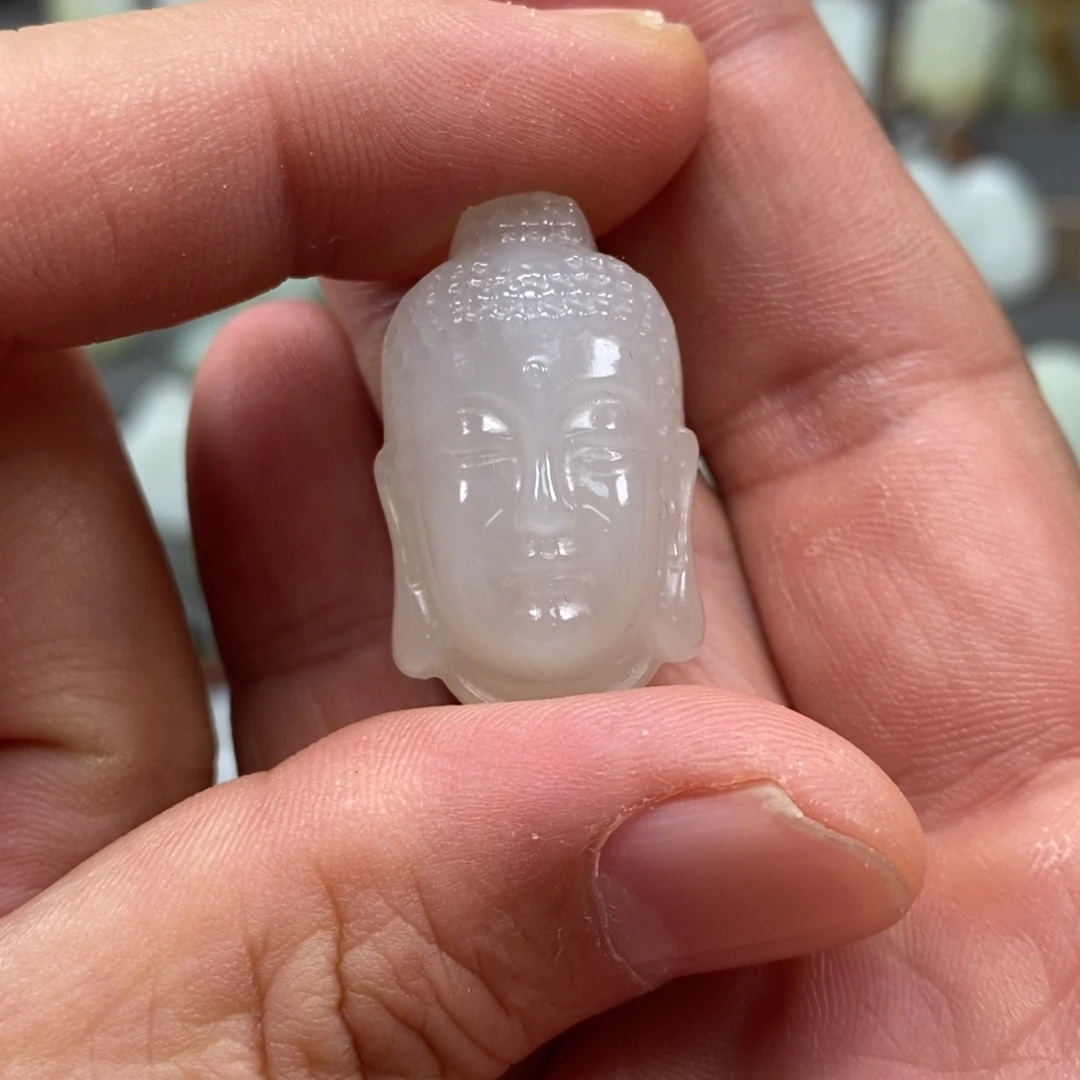 和田玉未镶嵌颈饰和田玉佛头吊坠