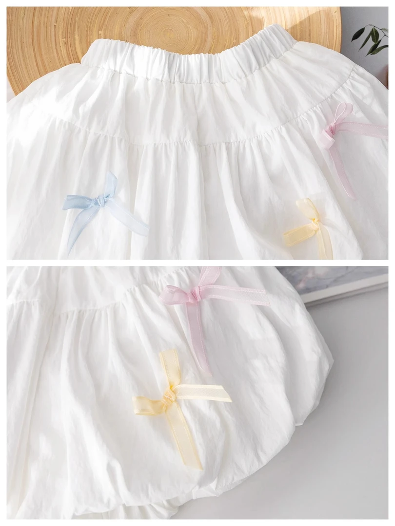 女童宝宝夏季短裤韩版新款洋气蝴蝶结薄款花苞灯笼裤儿童甜美百搭