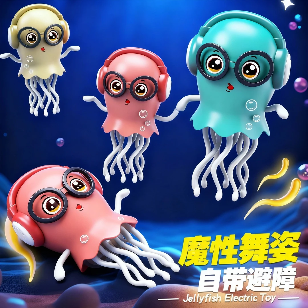 魔性跳舞章鱼水母电动玩具自动避障带灯光音乐早教神器儿童玩具
