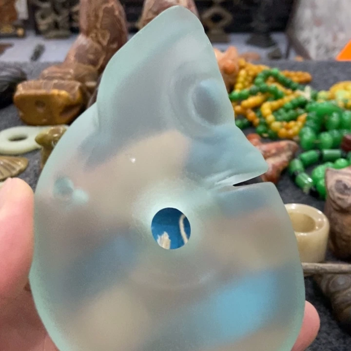 白玉菩提吊坠摆件