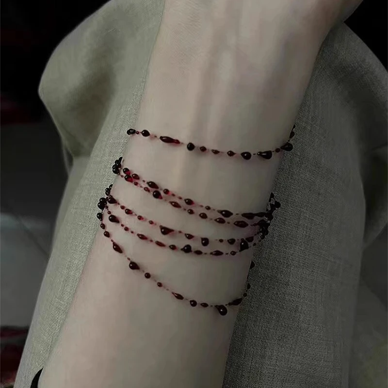 铜合金手链 2025年时尚血滴子叠戴手链轻奢小众百搭高级感手饰女