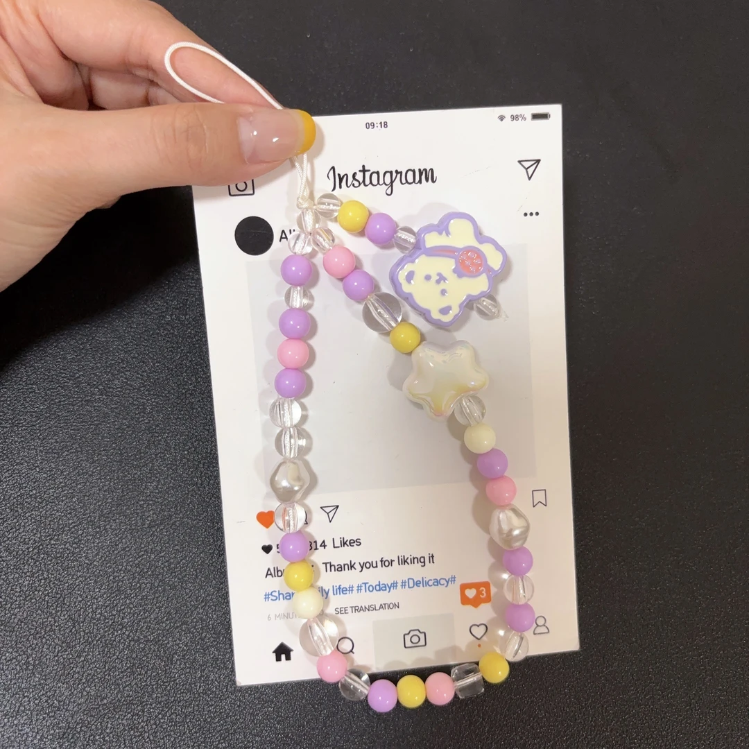 【手链】手机链条ins风爱心夏日彩色挂件链条