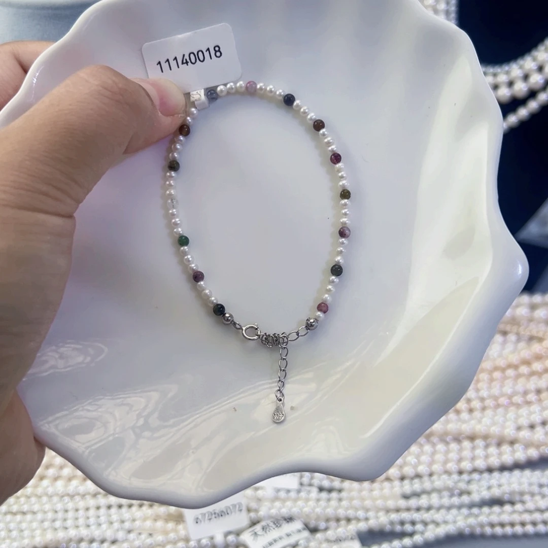 项链手串耳饰吊坠淡水珍珠银S925镶嵌