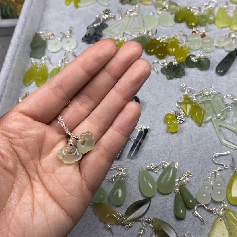 【闪购商品】蛇纹石玉挂件耳饰耳环项链未镶嵌放**情