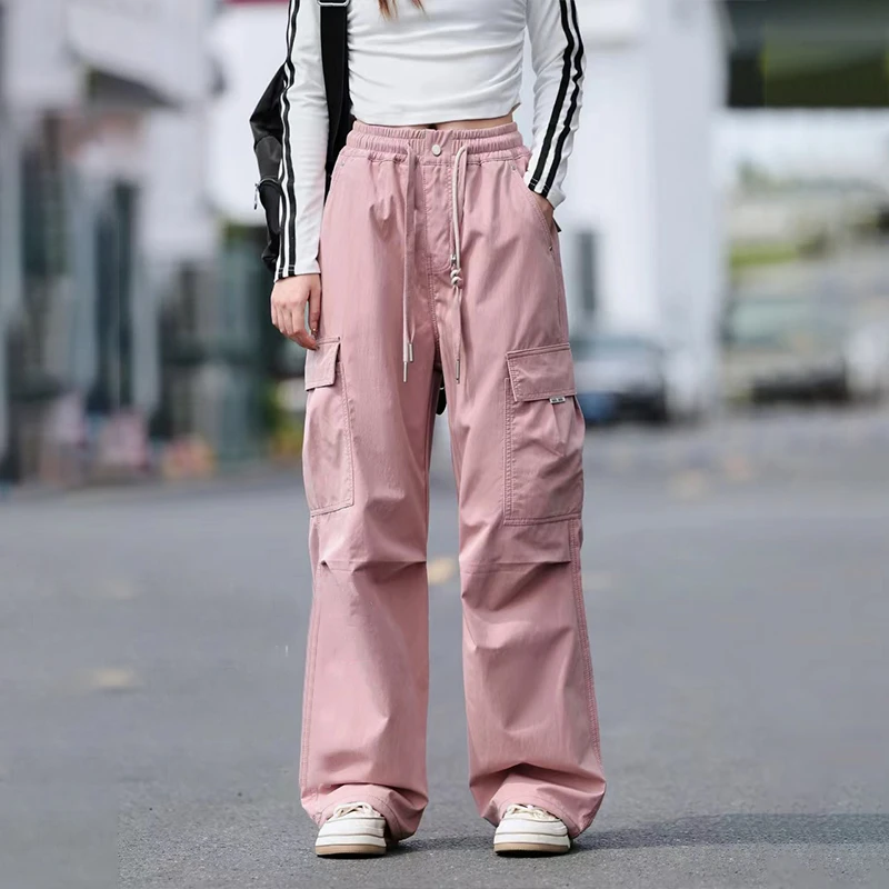 女中大童裤子秋季常规款2025新款工装裤宽松直筒百搭潮休闲裤秋装