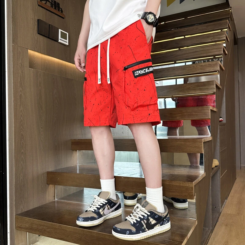 2025新款青少年男士潮流百搭短裤印花宽松薄款夏季裤子